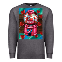 Charcoal Heather candy machine  with heart candies  air Premium Sweatshirt - AdoDesignShop
