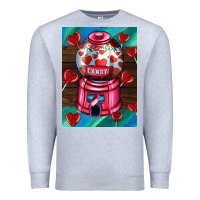 Heather Grey candy machine  with heart candies  air Premium Sweatshirt - AdoDesignShop