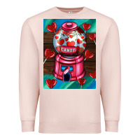 Pale Pink candy machine  with heart candies  air Premium Sweatshirt - AdoDesignShop