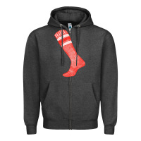 Charcoal Heather red sock fa element 2 Zipper Hoodie - FaDigitalArtStudio