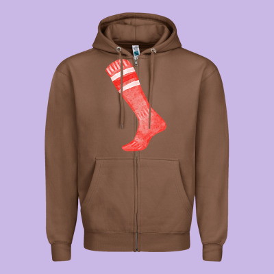 Red Sock Fa Element 2 Zipper Hoodie Designed By Fadigitalartstudio