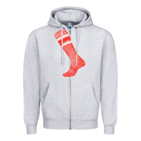 Heather Grey red sock fa element 2 Zipper Hoodie - FaDigitalArtStudio