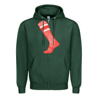 Sports Green red sock fa element 2 Zipper Hoodie - FaDigitalArtStudio