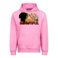 Fuchsia Pink black is beautiful Urban Hoodie - NancyCooperArtShop