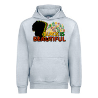Heather Grey black is beautiful Urban Hoodie - NancyCooperArtShop