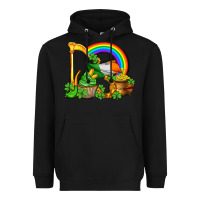 Black st patricks day  rainbow shamrocks Heavyweight Hoodie - AdoDesignShop