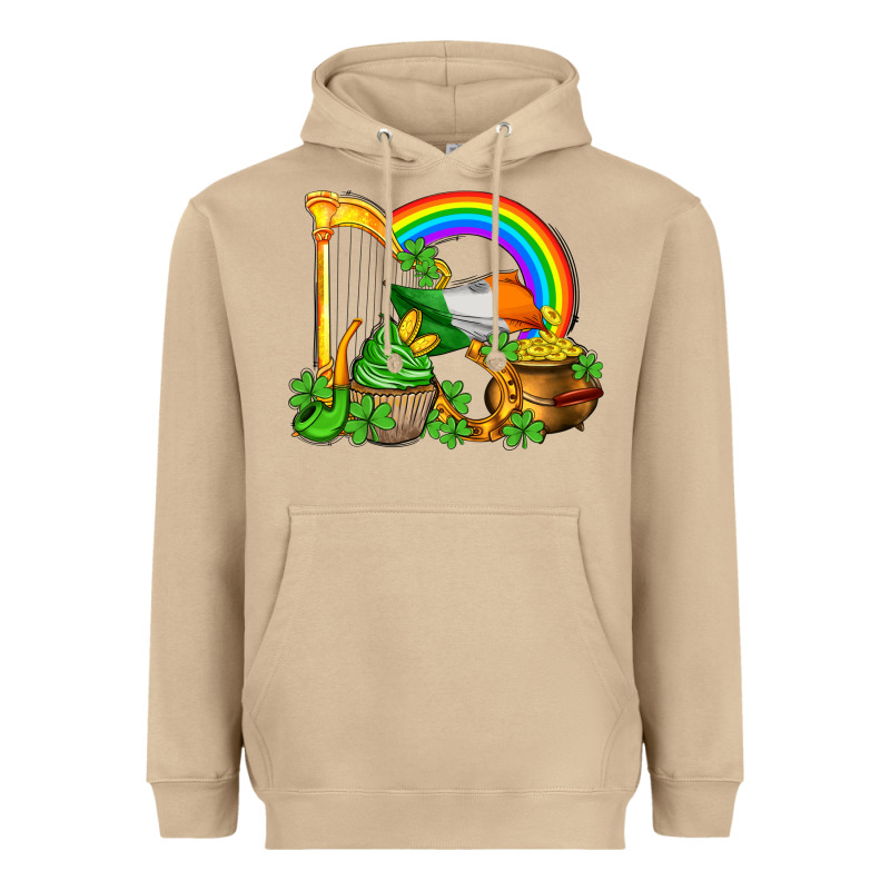St Patricks Day  Rainbow Shamrocks Heavyweight Hoodie by AdoDesignShop | Teevron