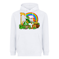 White st patricks day  rainbow shamrocks Heavyweight Hoodie - AdoDesignShop