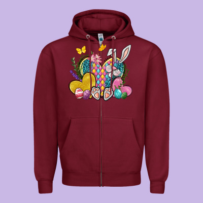 Easter Heart Easter Day Zipper Hoodie Designed By Neo Western