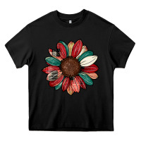 Black Christmas sunflower Heavy Core Tee - CowhideDigitalArt