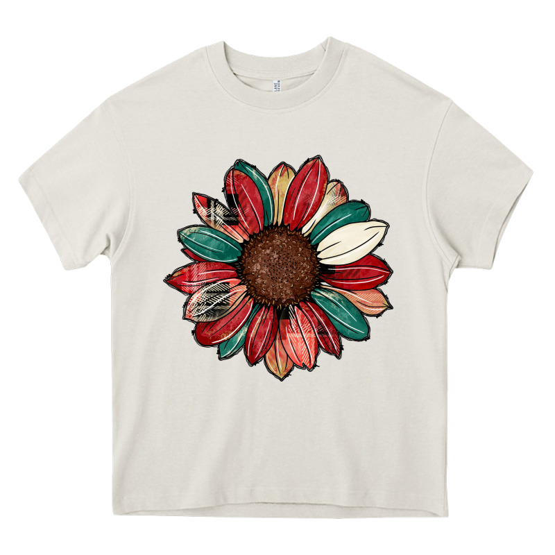 Christmas Sunflower Heavy Core Tee by CowhideDigitalArt | Teevron