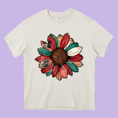 Christmas Sunflower Heavy Core Tee Designed By Cowhidedigitalart