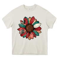 Cream Christmas sunflower Heavy Core Tee - CowhideDigitalArt