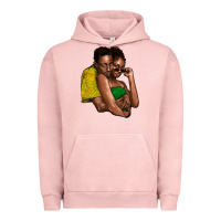 Pigment Salmon black couple Urban Hoodie - NancyCooperArtShop