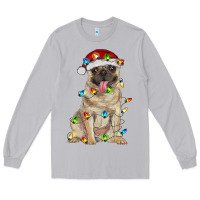 Moon Dust pug with christmas lights Long Sleeve Tee - RanaPortraitStore