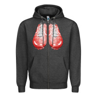 Charcoal Heather red cleats fa element 3 Zipper Hoodie - FaDigitalArtStudio