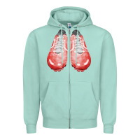 Seafoam red cleats fa element 3 Zipper Hoodie - FaDigitalArtStudio