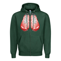Sports Green red cleats fa element 3 Zipper Hoodie - FaDigitalArtStudio