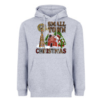 Heather Grey small town christmas with barn and cactus Heavyweight Hoodie - AdoDesignShop