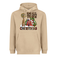 Mushroom small town christmas with barn and cactus Heavyweight Hoodie - AdoDesignShop