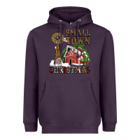 Plum small town christmas with barn and cactus Heavyweight Hoodie - AdoDesignShop