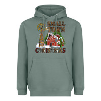 Sage small town christmas with barn and cactus Heavyweight Hoodie - AdoDesignShop