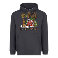 Smoke small town christmas with barn and cactus Heavyweight Hoodie - AdoDesignShop