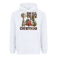 White small town christmas with barn and cactus Heavyweight Hoodie - AdoDesignShop