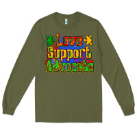 Army Green love support advocate Long Sleeve Tee - Zillion Design Studio