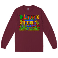 Burgundy love support advocate Long Sleeve Tee - Zillion Design Studio