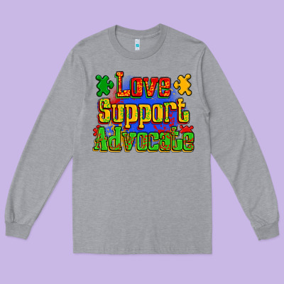Love Support Advocate Long Sleeve Tee Designed By Zillion Design Studio