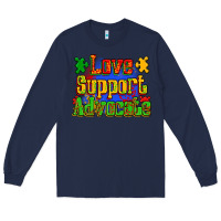 Navy love support advocate Long Sleeve Tee - Zillion Design Studio