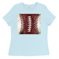 Baby Blue american football and baseball Ladies Tee - BarkalooDesign