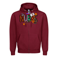 Burgundy nurse halloween Zipper Hoodie - CowhideDigitalArt