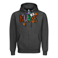 Charcoal Heather nurse halloween Zipper Hoodie - CowhideDigitalArt