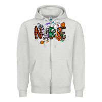 Dove Grey nurse halloween Zipper Hoodie - CowhideDigitalArt