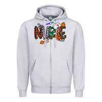 Heather Grey nurse halloween Zipper Hoodie - CowhideDigitalArt
