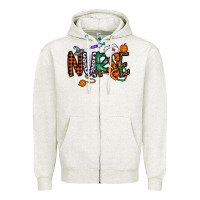 Oatmeal Heather nurse halloween Zipper Hoodie - CowhideDigitalArt