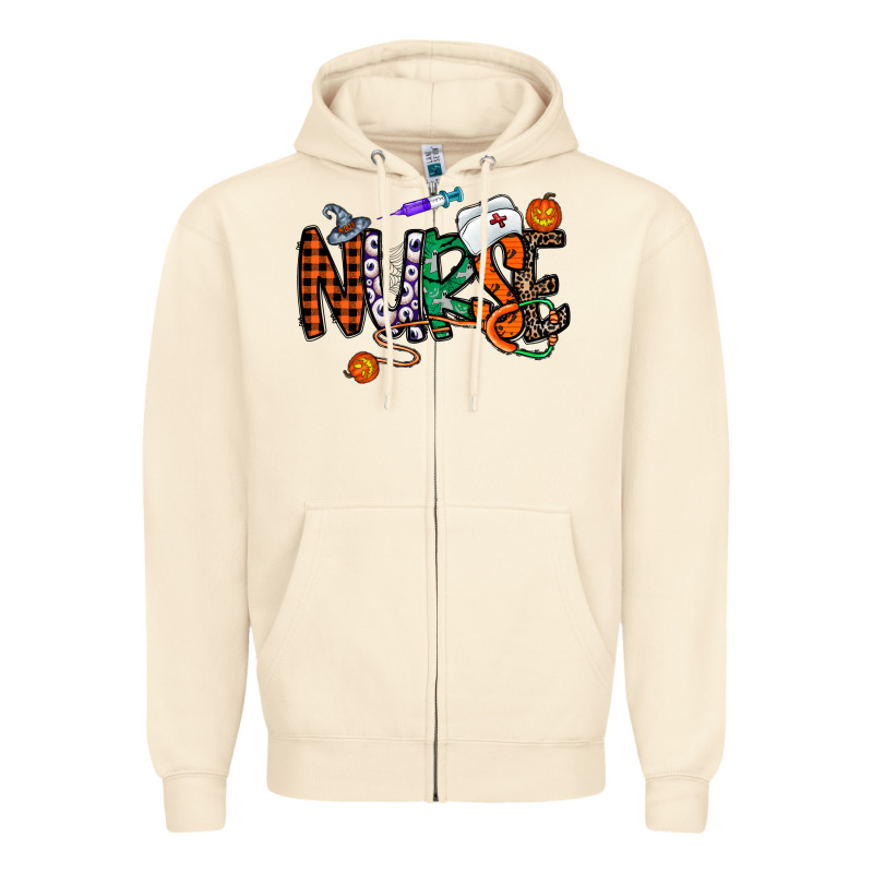 Nurse Halloween Zipper Hoodie by CowhideDigitalArt | Teevron
