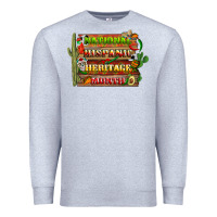 Heather Grey national hispanic heritage month with background Premium Sweatshirt - BundleAndBundleShop