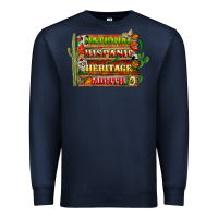 Navy national hispanic heritage month with background Premium Sweatshirt - BundleAndBundleShop
