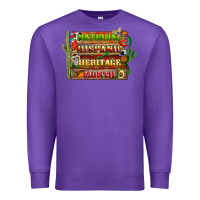 Purple national hispanic heritage month with background Premium Sweatshirt - BundleAndBundleShop