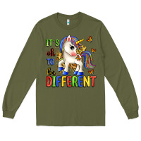Army Green it's ok to be different Long Sleeve Tee - Zillion Design Studio