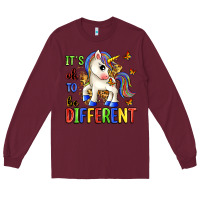 Burgundy it's ok to be different Long Sleeve Tee - Zillion Design Studio