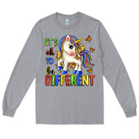 Heather Grey it's ok to be different Long Sleeve Tee - Zillion Design Studio