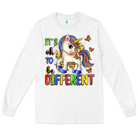 White it's ok to be different Long Sleeve Tee - Zillion Design Studio