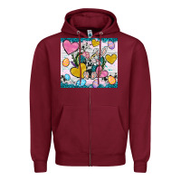 Burgundy Easter hearts Cowhide tumbler Easter Day Zipper Hoodie - Neo Western