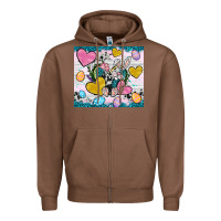 Chestnut Easter hearts Cowhide tumbler Easter Day Zipper Hoodie - Neo Western