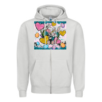 Dove Grey Easter hearts Cowhide tumbler Easter Day Zipper Hoodie - Neo Western
