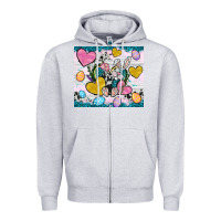 Heather Grey Easter hearts Cowhide tumbler Easter Day Zipper Hoodie - Neo Western